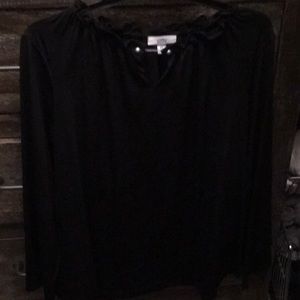 Croft barrow blk long sleeve dress blouse, size xxl.